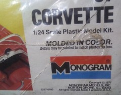 1/24 Vintage Monogram 1957 Chevrolet CORVETTE Factory Sealed 50 years!