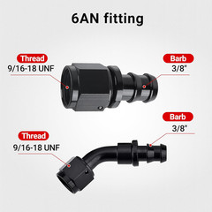 3/8 Fuel Line Kit 25FT, SAE 30R7 NBR Rubber Push Lock Fuel Hose with 14 Fitting
