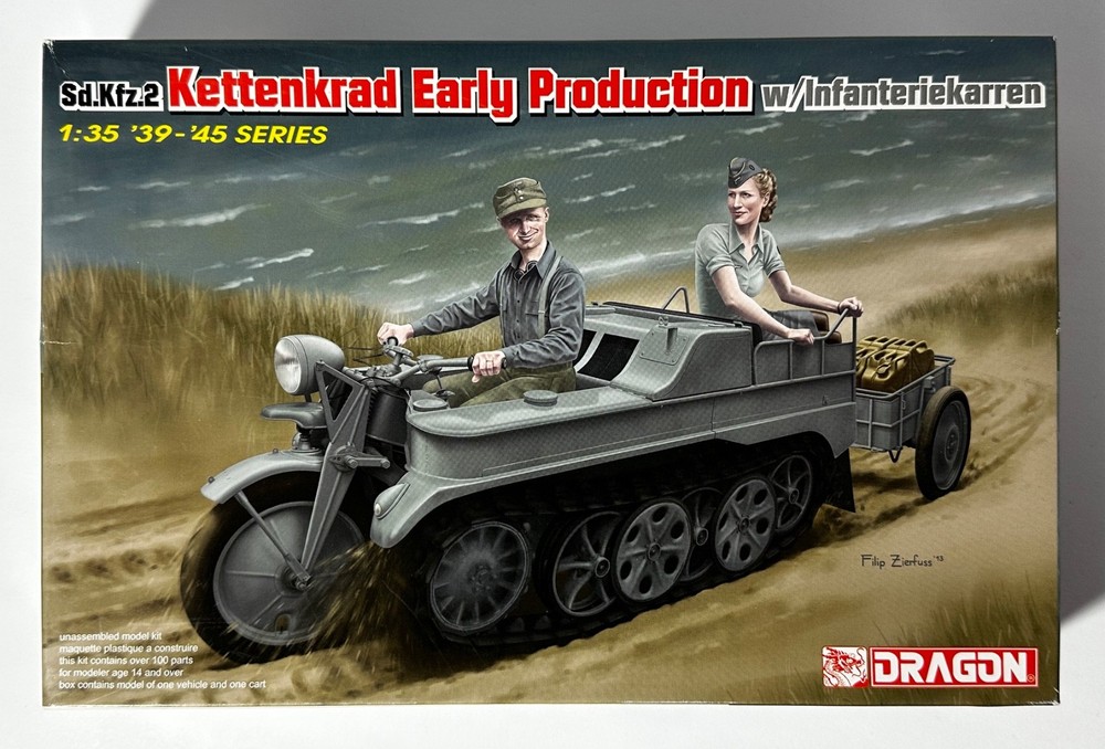 Dragon #6341 1/35 Scale Sd.Kfz. 2 Kettenkrad w/Infanteriekarren – Parts Sealed
