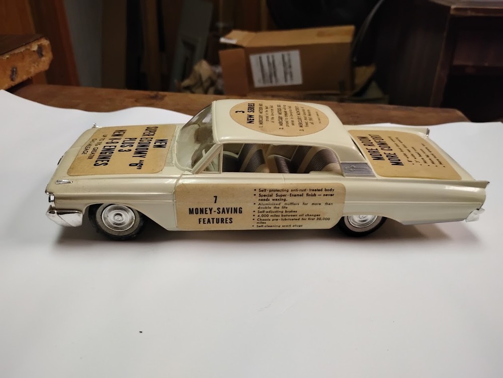 Vintage 1961 Mercury Dealer Promo Car w/ Original Box/Plastic Model/Ford Mercury