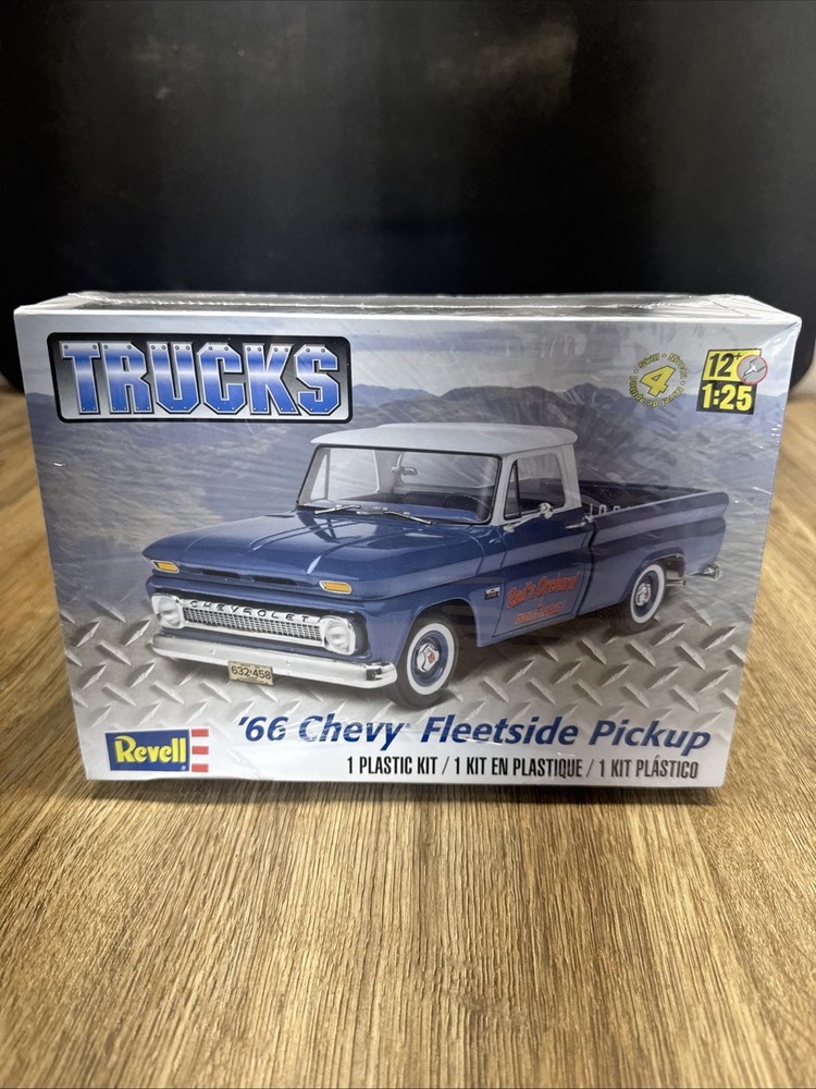 Revell 1/25 Scale Model Kit ’66 Chevy Fleetside Pickup, Brand New Sealed