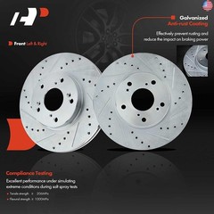 A-Premium 11.10 in (282mm) Front Drilled and Slotted Disc Brake Rotors +