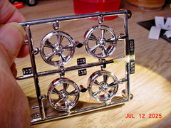 Vintage Chrome 5 Spoke Mags set of 4 1/25th Model Parts fb491