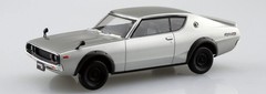 AOSHIMA 1/32 The Snap Kit Series Nissan C110 Skyline GT-R Silver Color-coded Pla