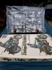 TAMIYA MODEL KIT BMW R75 ZUNDAPP KS750 GERMAN MILITARY MOTORCYCLE TOY JAPAN RARE