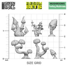 3D printed set -Fantasy Mushrooms- Resin Decor Modelling Wargames