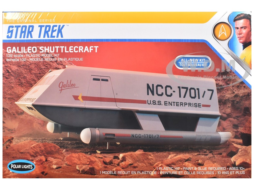 SKILL 2 MODEL KIT GALILEO SHUTTLECRAFT “STAR TREK” 1/32 BY POLAR LIGHTS POL909