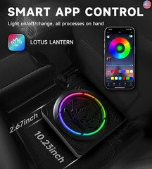 1200W RGB Subwoofer, Slim Underseat Car Subwoofer and Amp Package with RGB