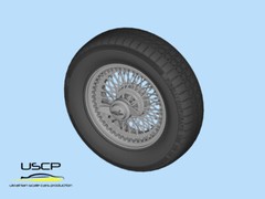 USCP 24P171 1/24 15inch Jaguar E-type Wire wheels for Revell Resin kit