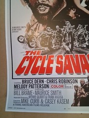 Very cool vintage 1960’s Cycle Savages movie poster 30 yr old reprint GREAT