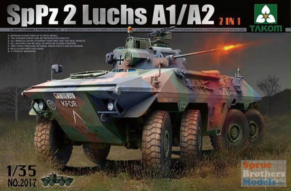 TAKOM 1/35 SpPz2 Luchs A1/A2 Bundeswehr Recon Vehicle 2 in 1 TAK2017