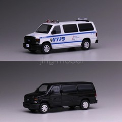 1:64 Scale 596 Police E350 Super Duty Wagon Mini Van Diecast Display Car Model