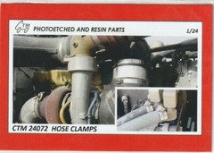 CTM24072 HOSE CLAMPS 1/25 OR 1/24 SCALE 3 SIZES PHOTOETCHED