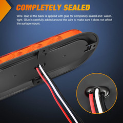 6 Inch Oval Amber LED Trailer Tail Lights 2PCS 10 Leds Waterproof Turn Signalstr