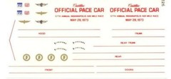 Fred Cady 226 73 Cadillac Indianapolis 500 Pace Car decal