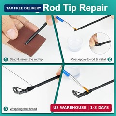 Fishing Rod Repair Kit – 3-In-1 Fishing Pole Complete Supplies Kit for Rod Tips,
