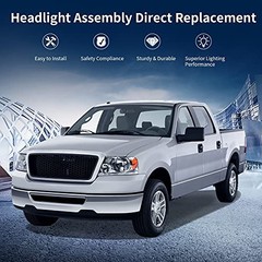Headlight Assembly A Chrome Housing Amber Reflector Clear Lens OE Replacement