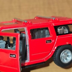2008 RED Hummer H2 SUV, Kinsmart, Diecast Model Toy Car, 5”, 1/40 scale