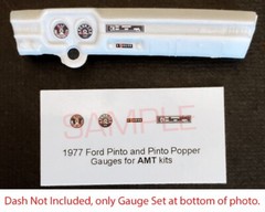 1977 FORD PINTO and PINTO POPPER GAUGE FACES for 1/25 AMT kits—PLS READ DESC