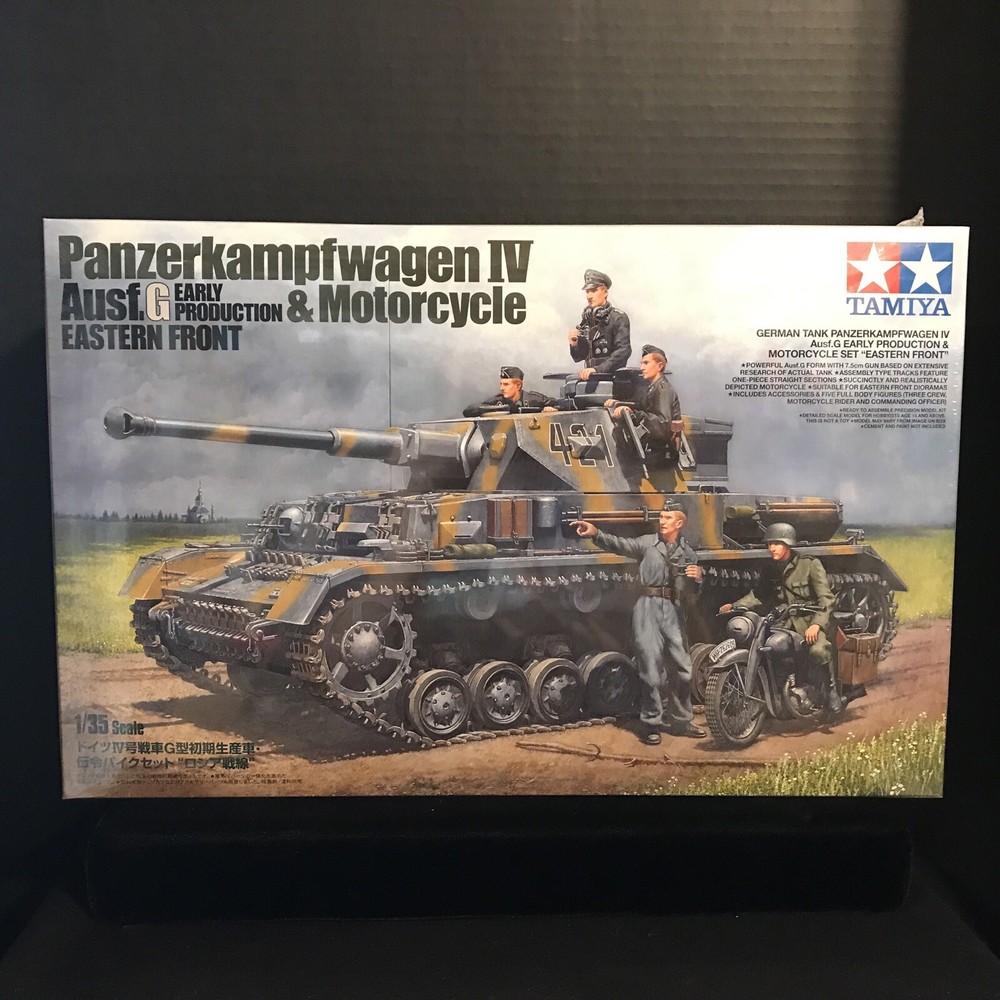 TAMIYA 25209 PANZERKAMPFWAGEN IV & MOTORCYCLE MODEL KIT-NIB-1/35 SCALE