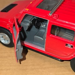 2008 RED Hummer H2 SUV, Kinsmart, Diecast Model Toy Car, 5”, 1/40 scale