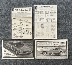 VTG Model Car Kit Instructions Directions Lot (25+) Monogram AMT Ertl Jo-Han