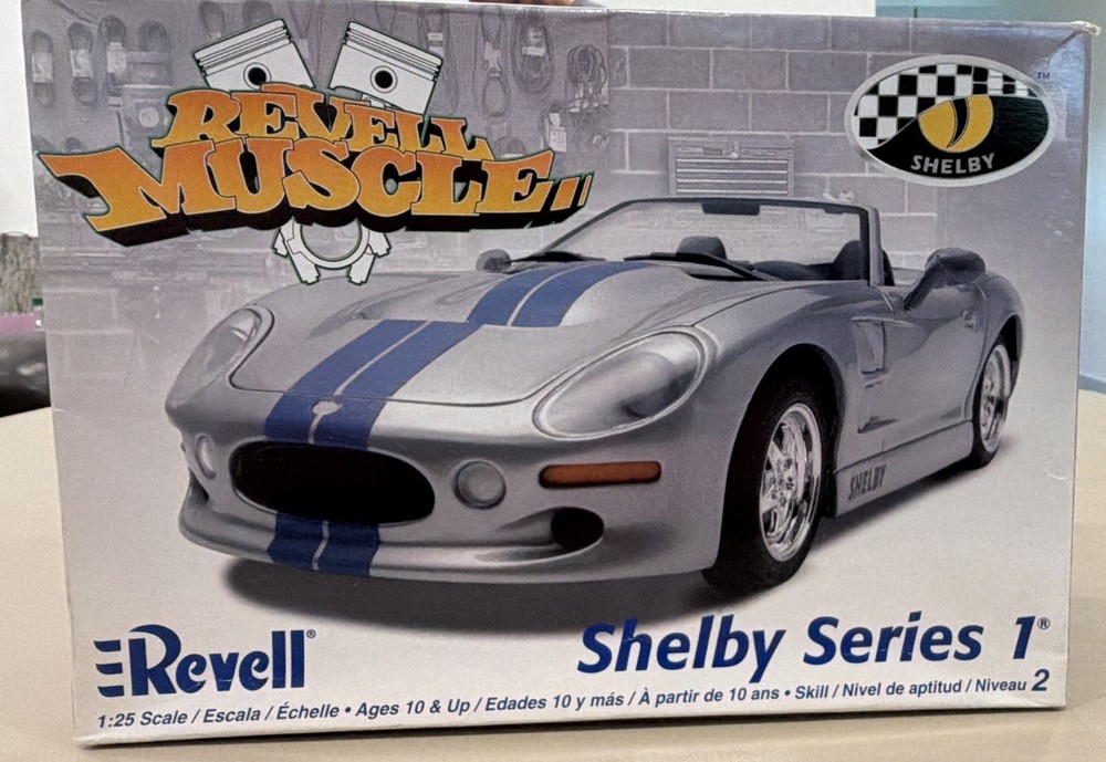 Revell Shelby Series 1 1:25 Plastic Unassembled Model Kit Decals 85-2534