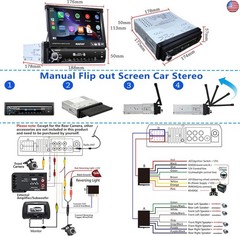 Naifay Single Din Touchscreen Car Stereo with Carplay & Android Auto, 7inch
