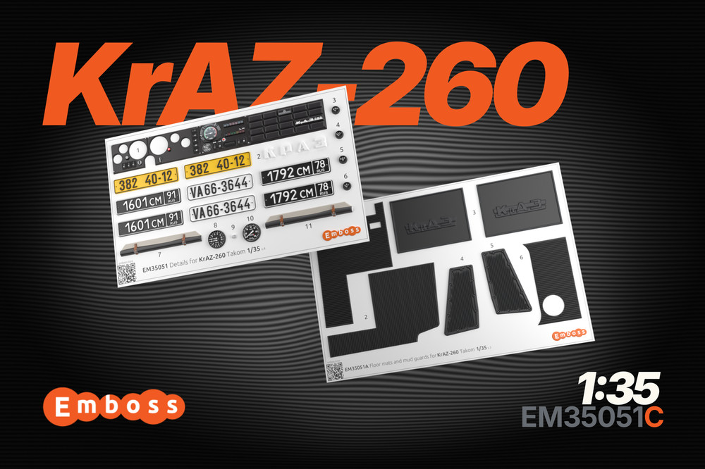 1:35 3D Interior Exterior Detail Set for scale model KrAZ 260 Takom 2016