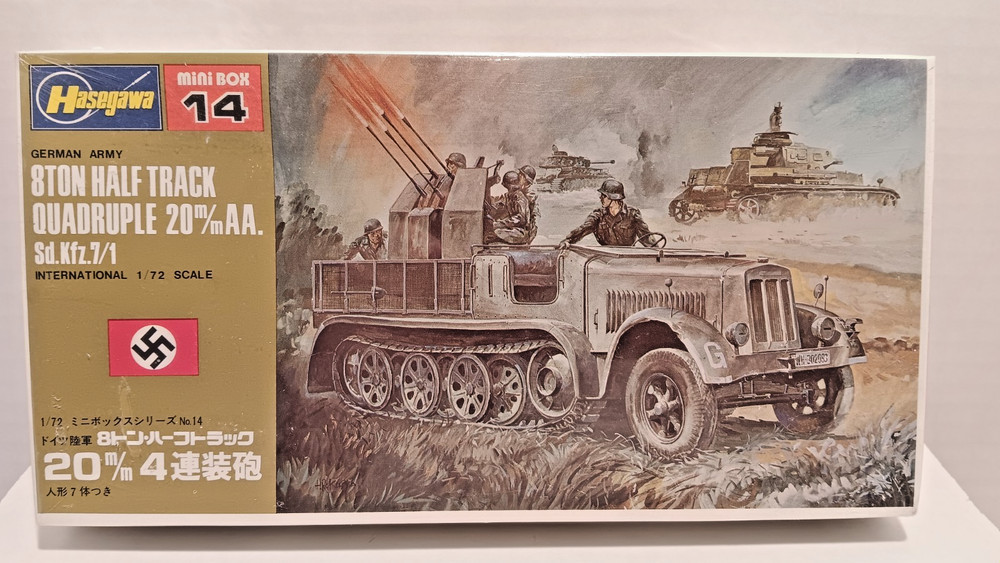 Hasegawa 8 Ton Half Track Quadruple 20MM A A. Sd Kfz 7/1 Mini Box#014 1/72 scale