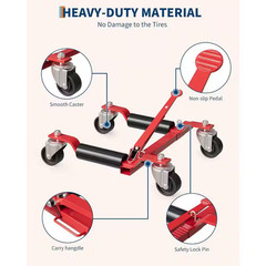Car Wheel Dolly Jack Set of 2,1500 Lbs. Jack with Ratcheting Foot Pedal, Swivel