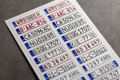 3D License Plates Detail Set for scale model EU Vehicles 1:24
