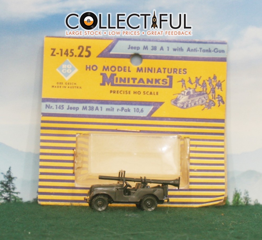 ROCO – HO MODEL MINITANKS – #Z-145 JEEP M38 A1 ANTI-TANK GUN – ON CARD 🔥AUSTRIA