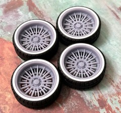 Resin 22 In. “Amer.Racing Windsor” Wheels, W/One In. Whitewalls,1/24 1/25 Scale