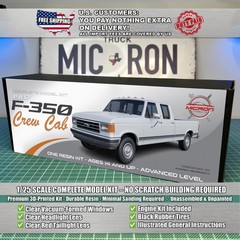 1/25 1987 Ford F-350 Crew Cab Truck Resin Model Kit with Engine, Tires & Clears