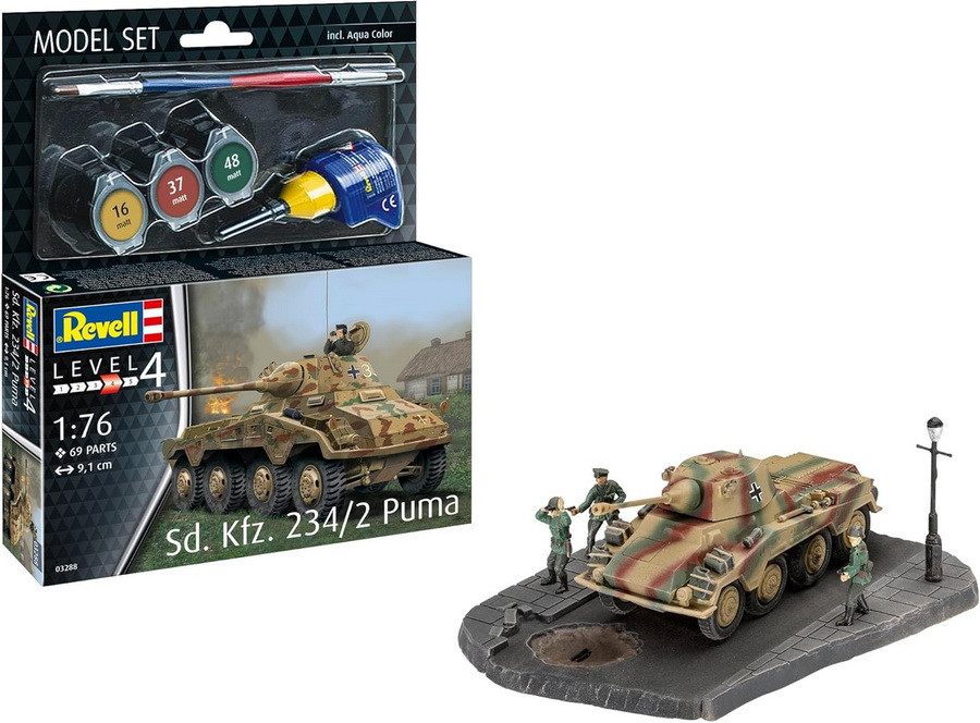 Revell 1/76 Sd.Kfz. 234/2 Puma Model Set (kit, glue, brush, paints)