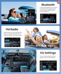 10.4 inch Single Din Car Stereo Wireless CarPlay Android Auto Mirror Link,