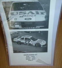 BLUE RIDGE DECALS #77 GREG SACKS JASPER ENGINES USA AIR FORD THUNDERBIRD 1/24