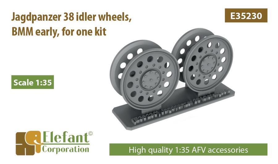 Elefant Corporation 1/35 Jagdpanzer 38 Idler Wheels BMM Early for One Kit