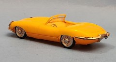 ZEE. Jaguar XKE Conv. All Plastic. 2 Screw Base. FRICTION MOTOR, Works 1/43