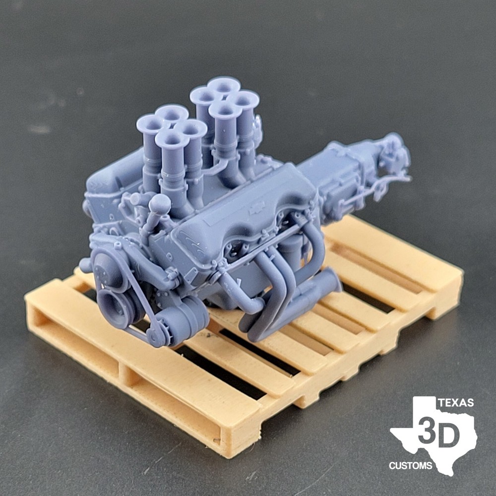 Hilborn Injected 1st Gen BBC “W” model engine resin 3D printed 1/25 1/24