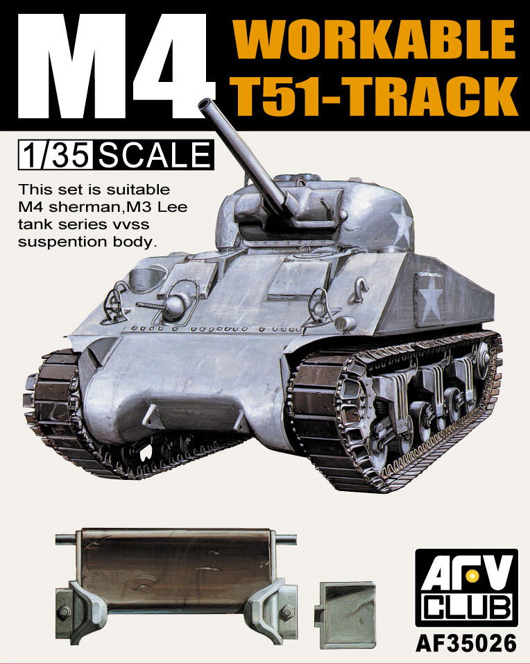 AFV 1/35 M4/M3 T51 Workable Track Links AFV35026-NEW