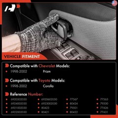 A-Premium Interior & Exterior Door Handles Compatible with Toyota Corolla