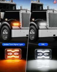 SUPAREE 4PCS 4×6 LED Headlights: DOT Rectangular Truck LED Headlights with
