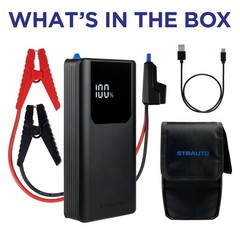 STRAUTO Car Battery Jump Starter 12V Portable Jump Starter Battery Pack Jumper