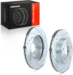 10.30 Inch (261.5Mm) Front Drilled and Slotted Disc Brake Rotors Compatible with