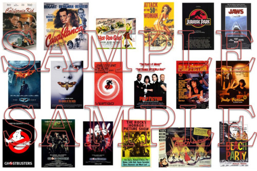 18 Assorted Movie Posters 1:24/25 Hot Rod Diorama