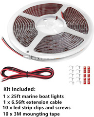 25FT LED Boat Lights, Waterproof Marine Pontoon Led Strip Lights, Boat Deck Inte