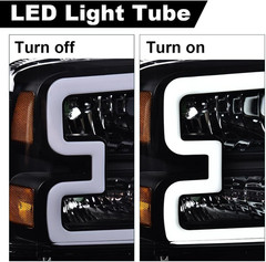 LED DRL Headlights Assembly Front Headlamp Compatible with Ford F250 F350 F450 F