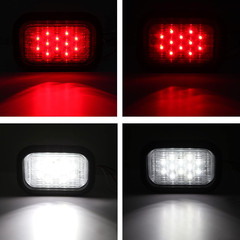 6Pcs 5″X3″ Rectangle LED Stop/Turn/Tail/Brake & Backup Reverse Truck Trailer Tai